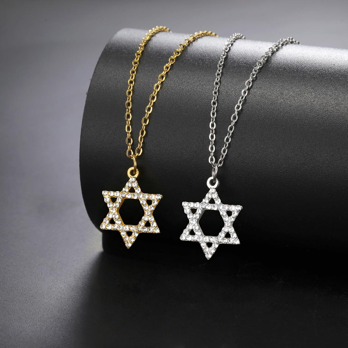 VASSAGO Halsband med davidsstjärnan, talisman, rostfritt stål, hänge, judisk sexkant, israelitiskt smycke för män