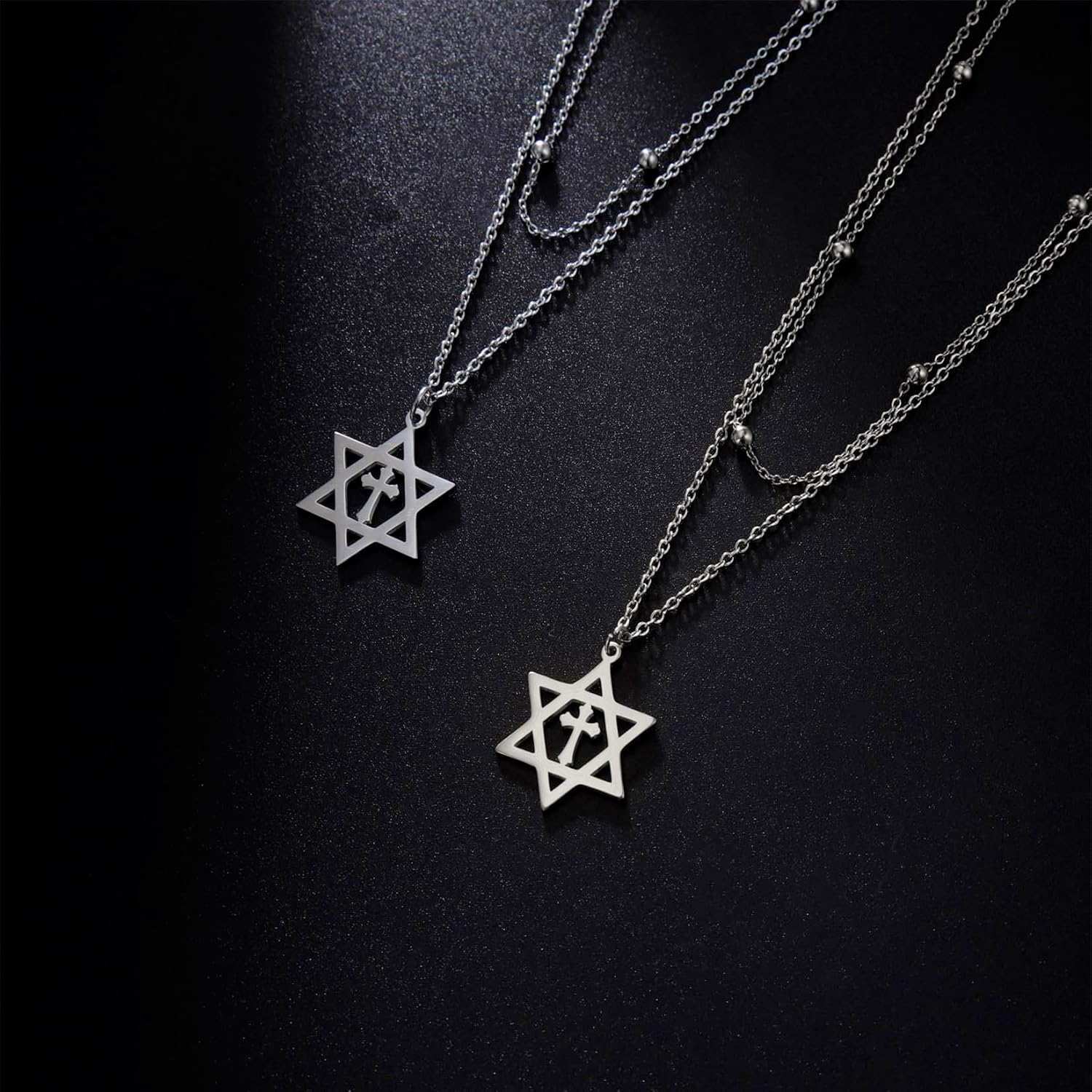 Davidsstjärna halsband för kvinnor hexagram hänge halsband amulett symbo judisk Israel religiös david smycken gåva kvinnor