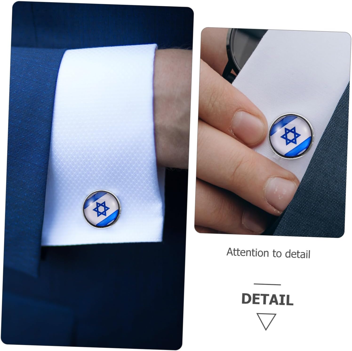 PACKOVE 1par Israel Flag Cufflinks För Kostym Unik Design Hantverk Stilig Accessoar För Formella Tillfällen Och Vardagskläder