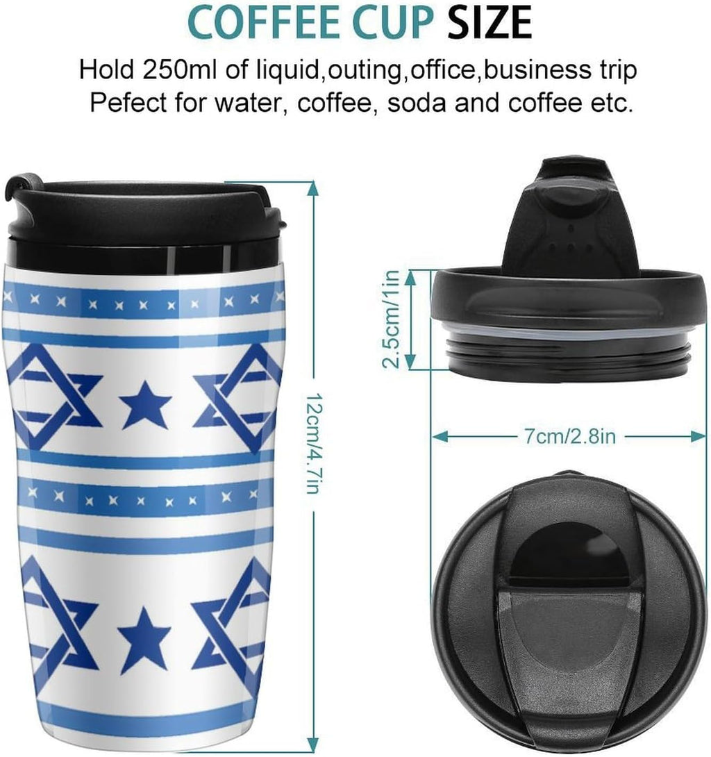 Israels flagga formad kaffemugg med lock isolerad tumlare återanvändbara resemuggar drinkkopp 350 ml