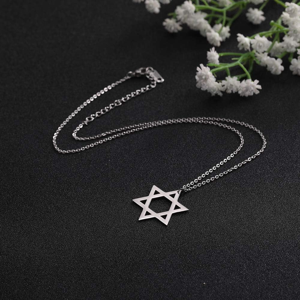 Davidsstjärna halsband för kvinnor hexagram hänge halsband amulett symbo judisk Israel religiös david smycken gåva kvinnor
