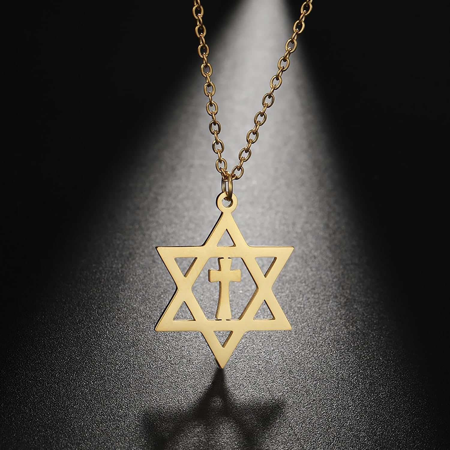 Davidsstjärna halsband för kvinnor hexagram hänge halsband amulett symbo judisk Israel religiös david smycken gåva kvinnor
