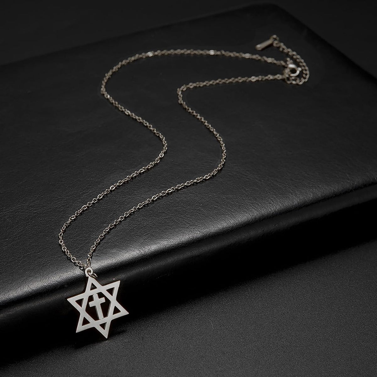 VASSAGO Halsband med davidsstjärnan, talisman, rostfritt stål, hänge, judisk sexkant, israelitiskt smycke för män