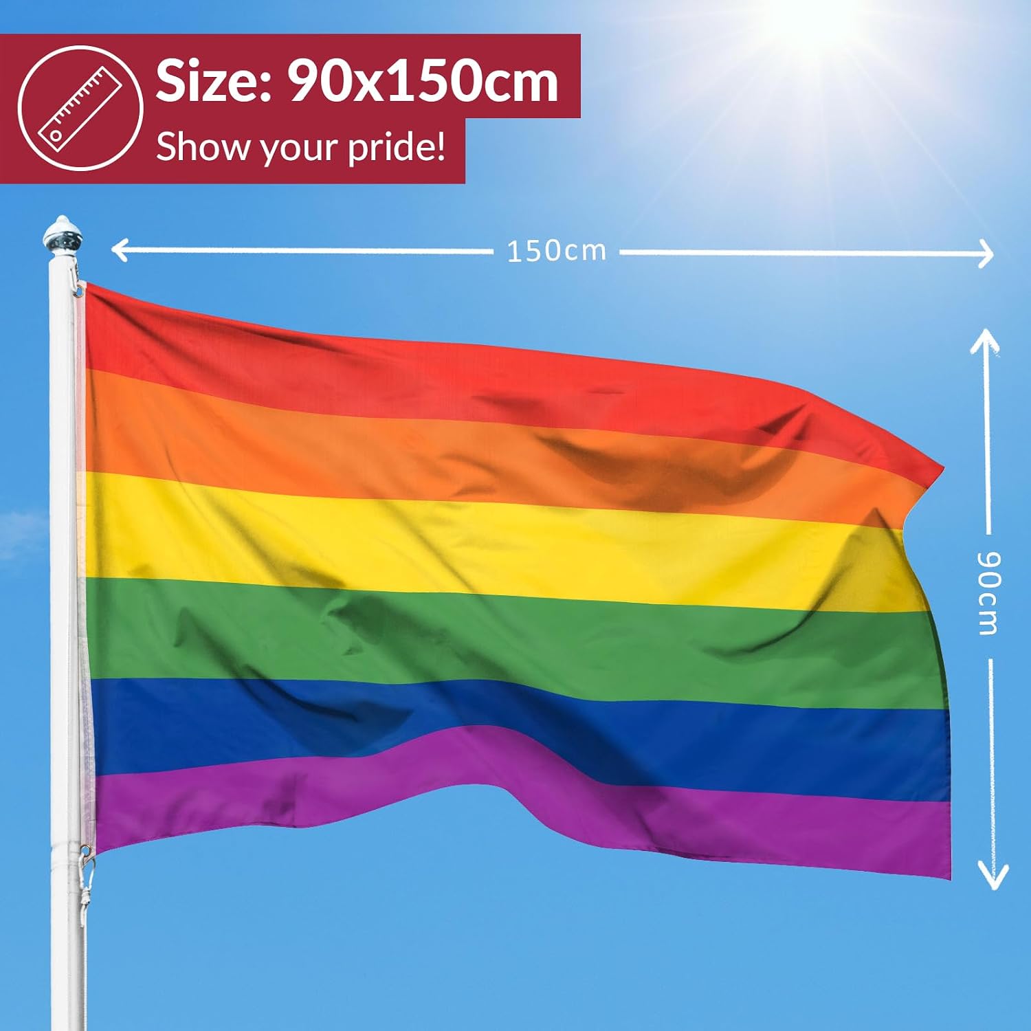 aricona flaggor - Israels flagga med 2 metallöglor, väderbeständiga - israelisk flagga 90 x 150 cm