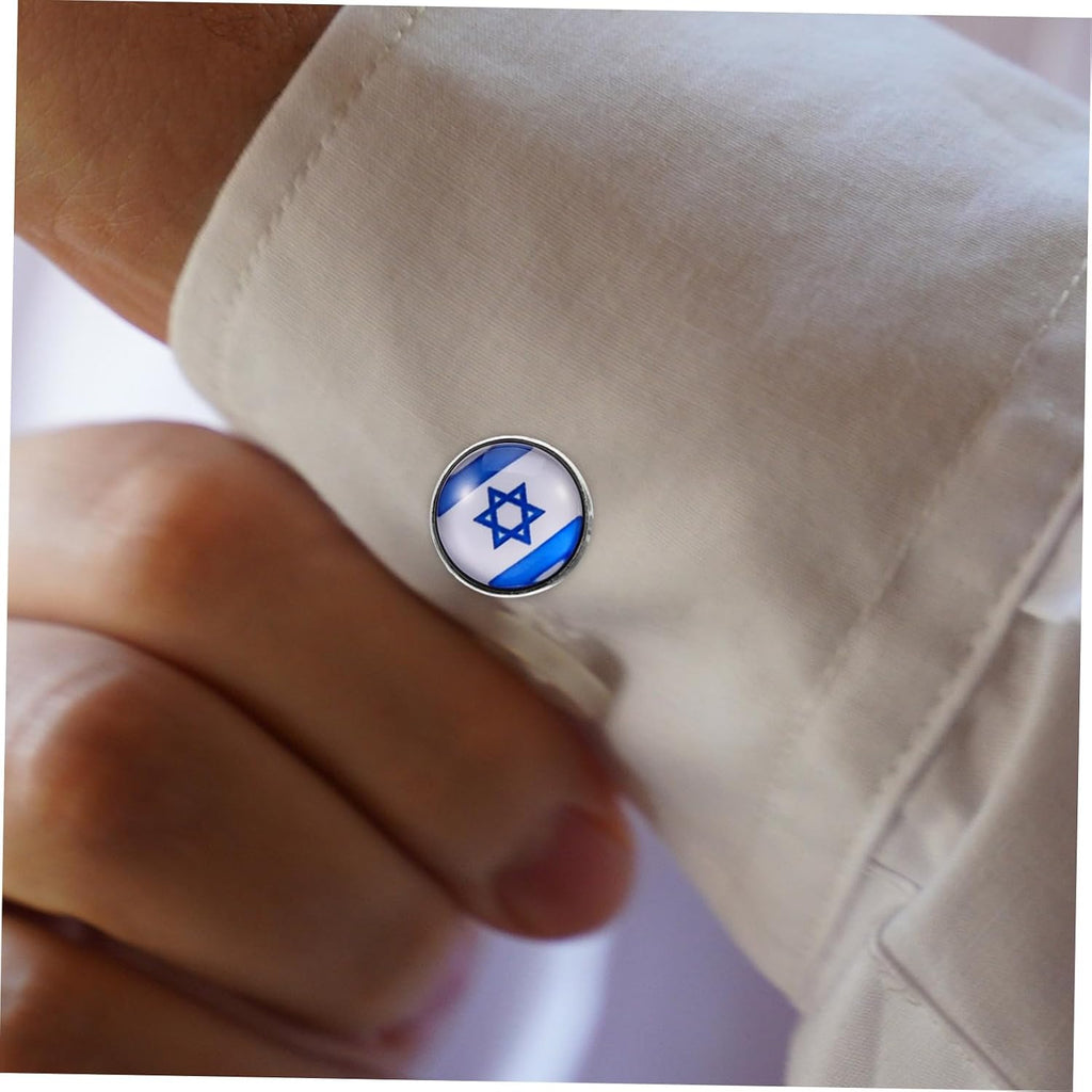 PACKOVE 1par Israel Flag Cufflinks För Kostym Unik Design Hantverk Stilig Accessoar För Formella Tillfällen Och Vardagskläder