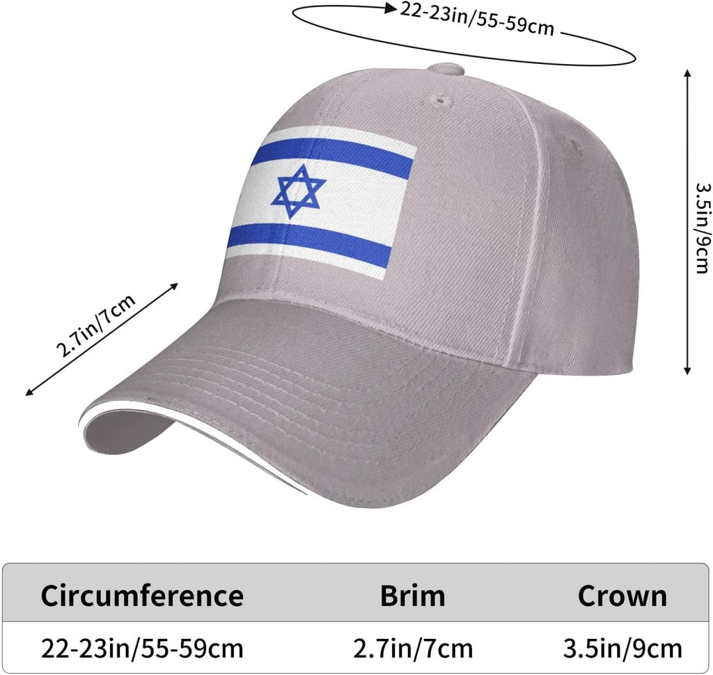 Israels flagga  hattar justerbar svart basebollkeps för män kvinnor utomhussport pappa hatt, Svart