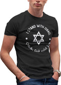 Support Israel I stand with israel Svart T-Shirt För Män Size L