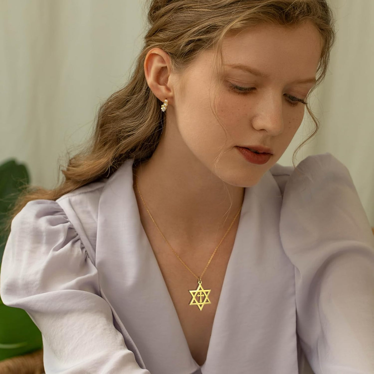 VASSAGO Halsband med davidsstjärnan, talisman, rostfritt stål, hänge, judisk sexkant, israelitiskt smycke för män