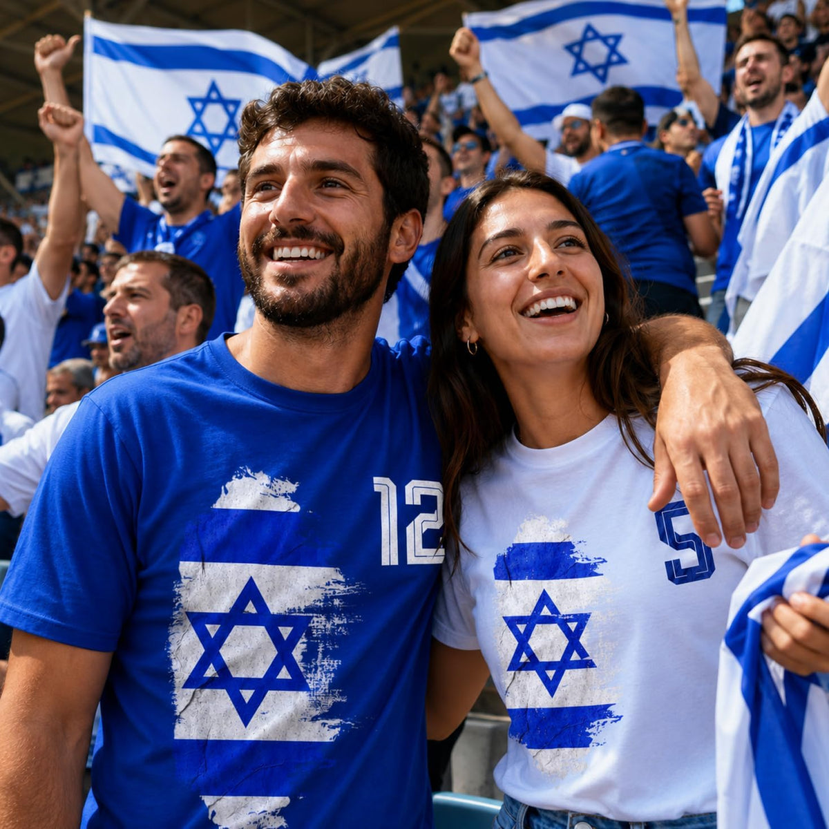 Israel 2026 Personligt Anpassad Herr Fotbollsfan Grafisk Bomulls T-shirt, Anpassat Namn och Nummer, Kortärmad supportertröja