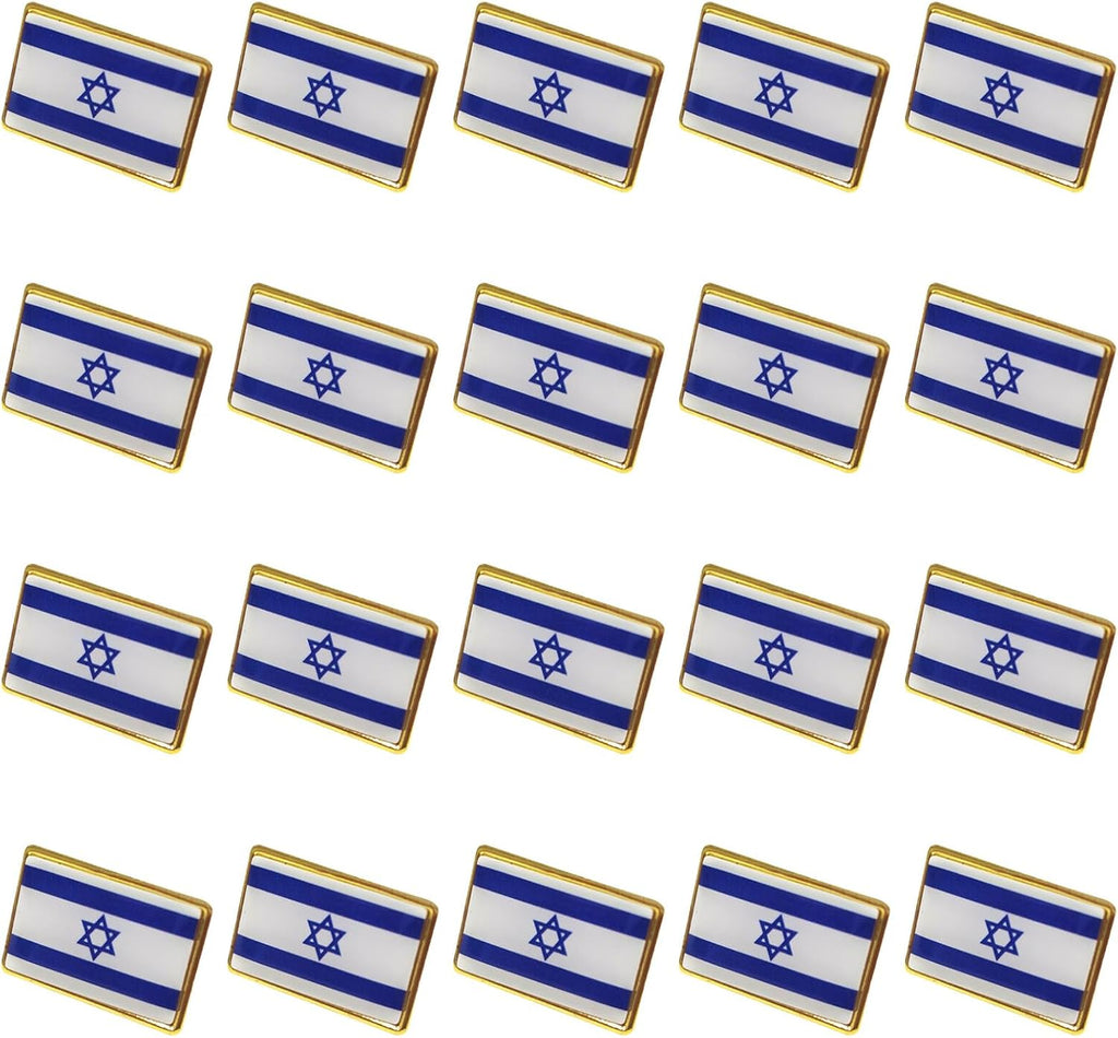 Flaggstift 20 st Israels flaggstift bulk metall israelisk brosch bricka souvenir gits för män kvinnor på kläder väskor hattar ryggsäck 2,5 x 1,2 cm, 1 x 0,2 tum., En storlek, Metall