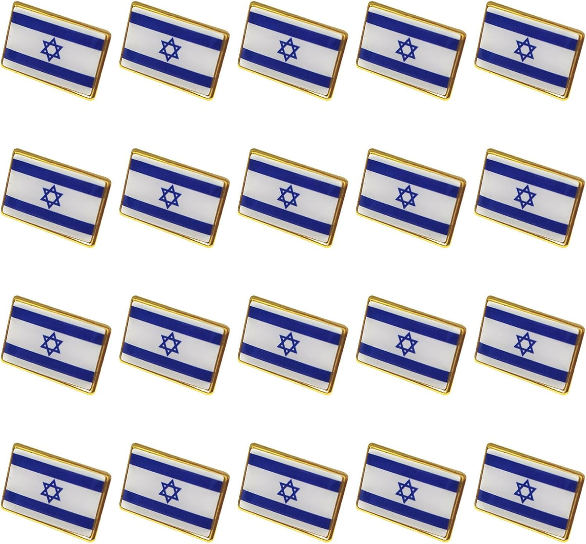 Flaggstift 20 st Israels flaggstift bulk metall israelisk brosch bricka souvenir gits för män kvinnor på kläder väskor hattar ryggsäck 2,5 x 1,2 cm, 1 x 0,2 tum., En storlek, Metall