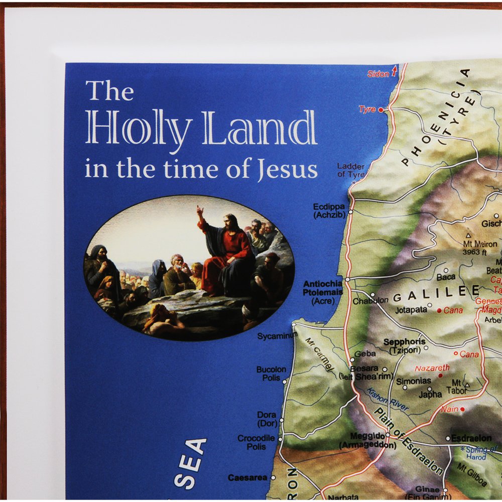 Raised Relief 3D Map of Israel in Jesus' Time (Shows Place Names Under Roman Rule)