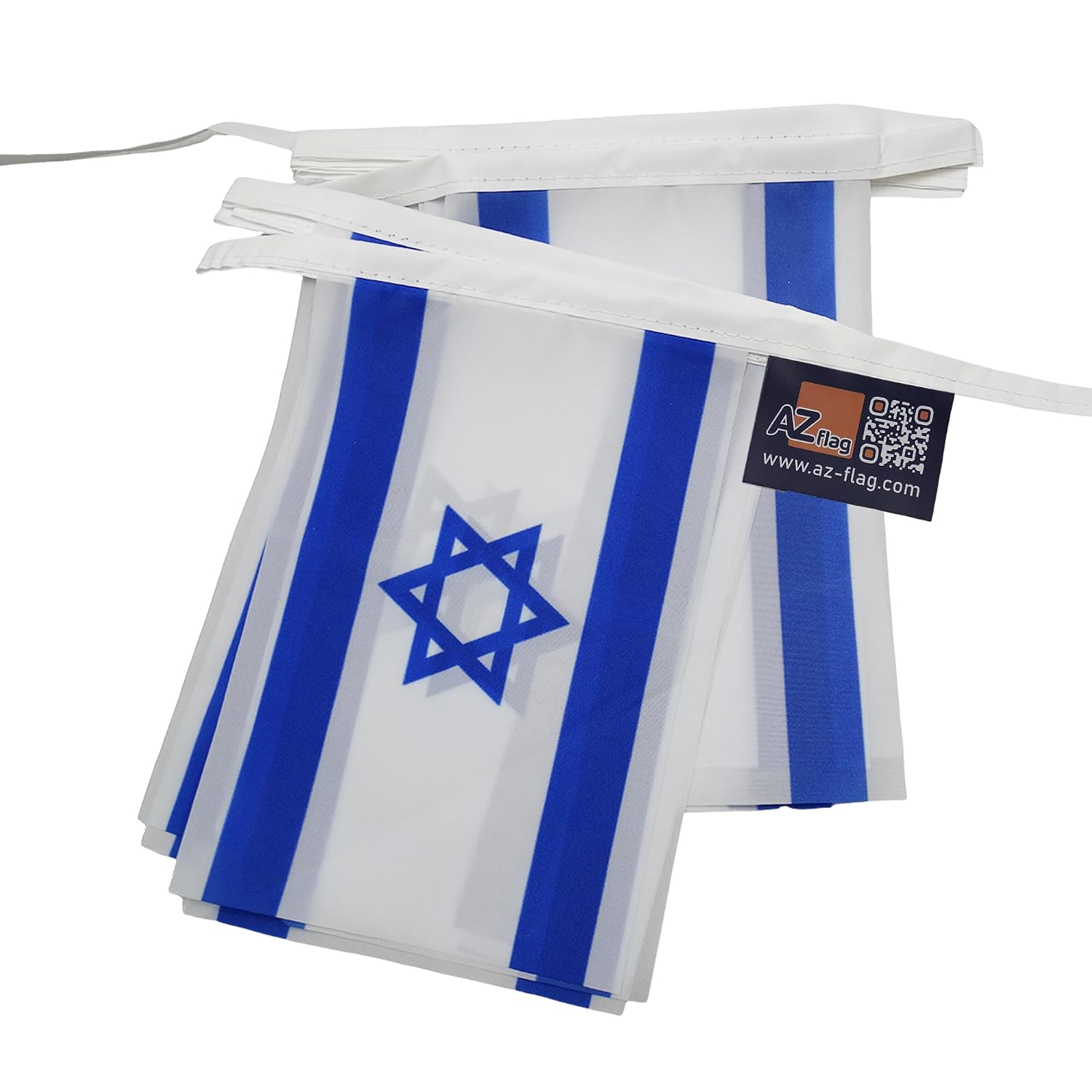 AZ FLAG girlang 6 meter 20 Israel flaggor 21 x 15 cm - israelisk flagga 15 x 21 cm
