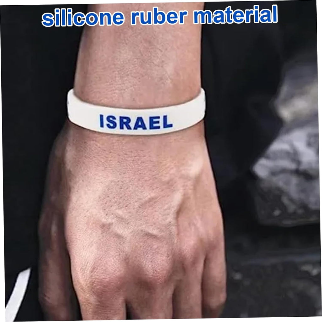 Israels flagga armband 2 st silikonarmband med landsflagga gummi israel armband Isael armband för vuxna tonåringar 20 cm, En storlek, gummi, Ingen ädelsten