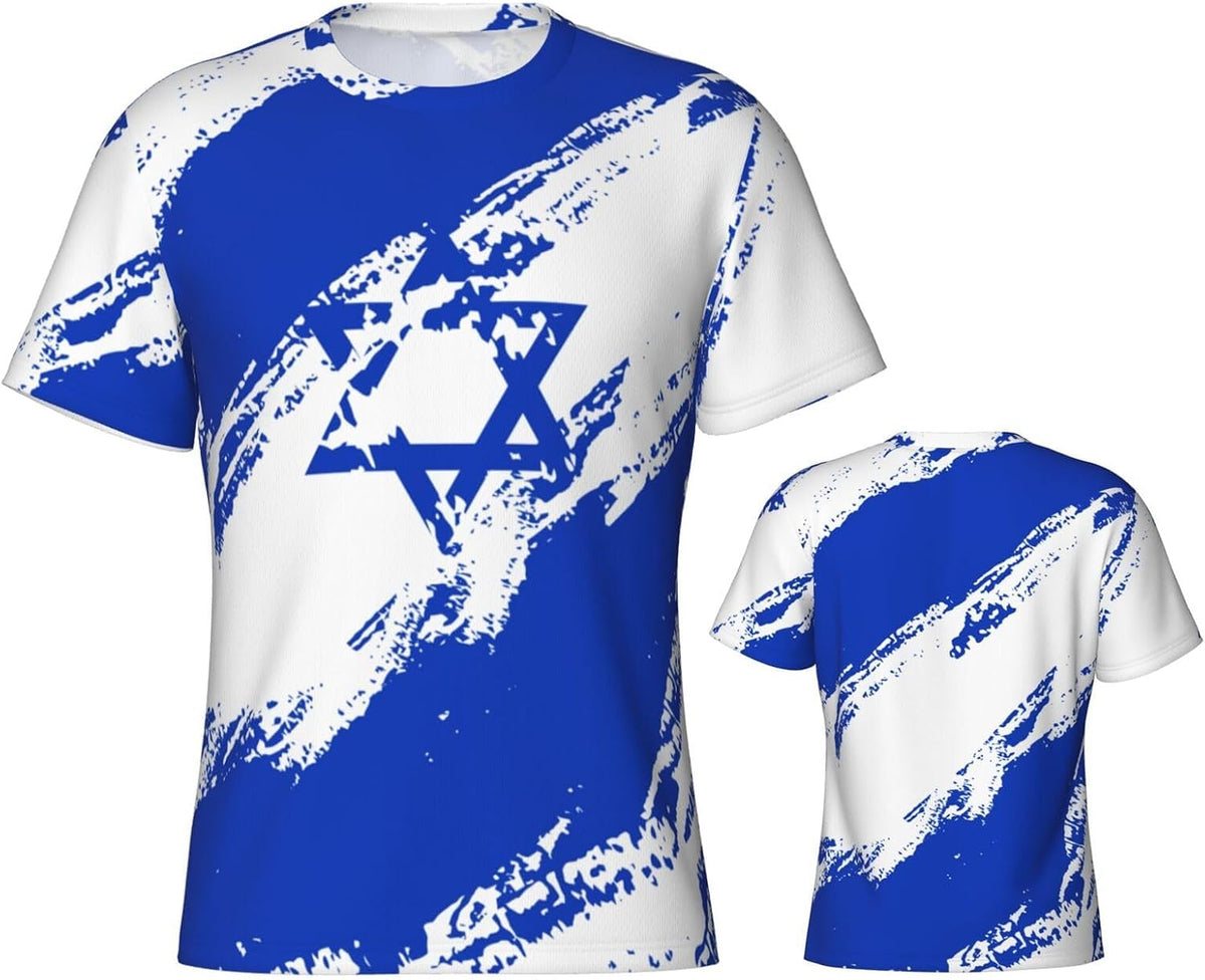 Israels flagga t-shirt mjuk gym t-shirts vardagliga arbetskläder för resor varje dag semester
