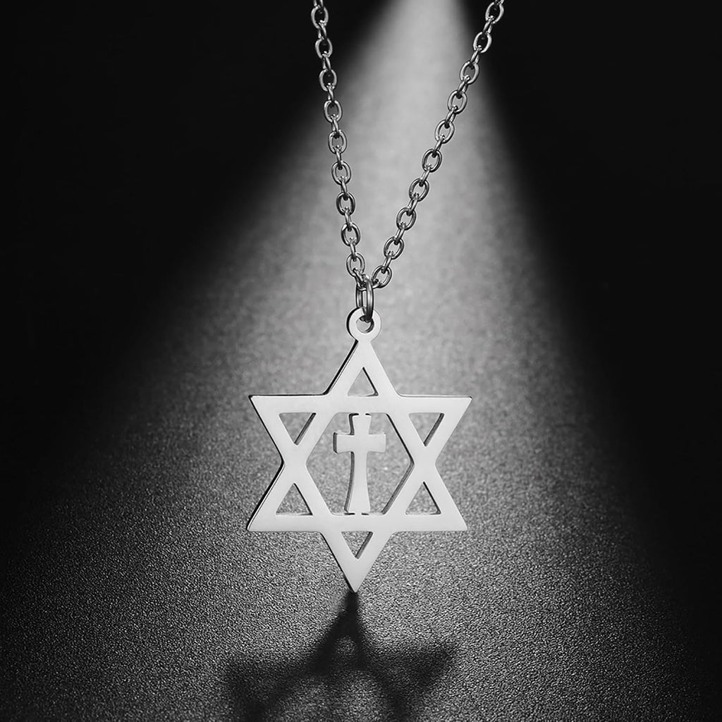 Davidsstjärna halsband för kvinnor hexagram hänge halsband amulett symbo judisk Israel religiös david smycken gåva kvinnor
