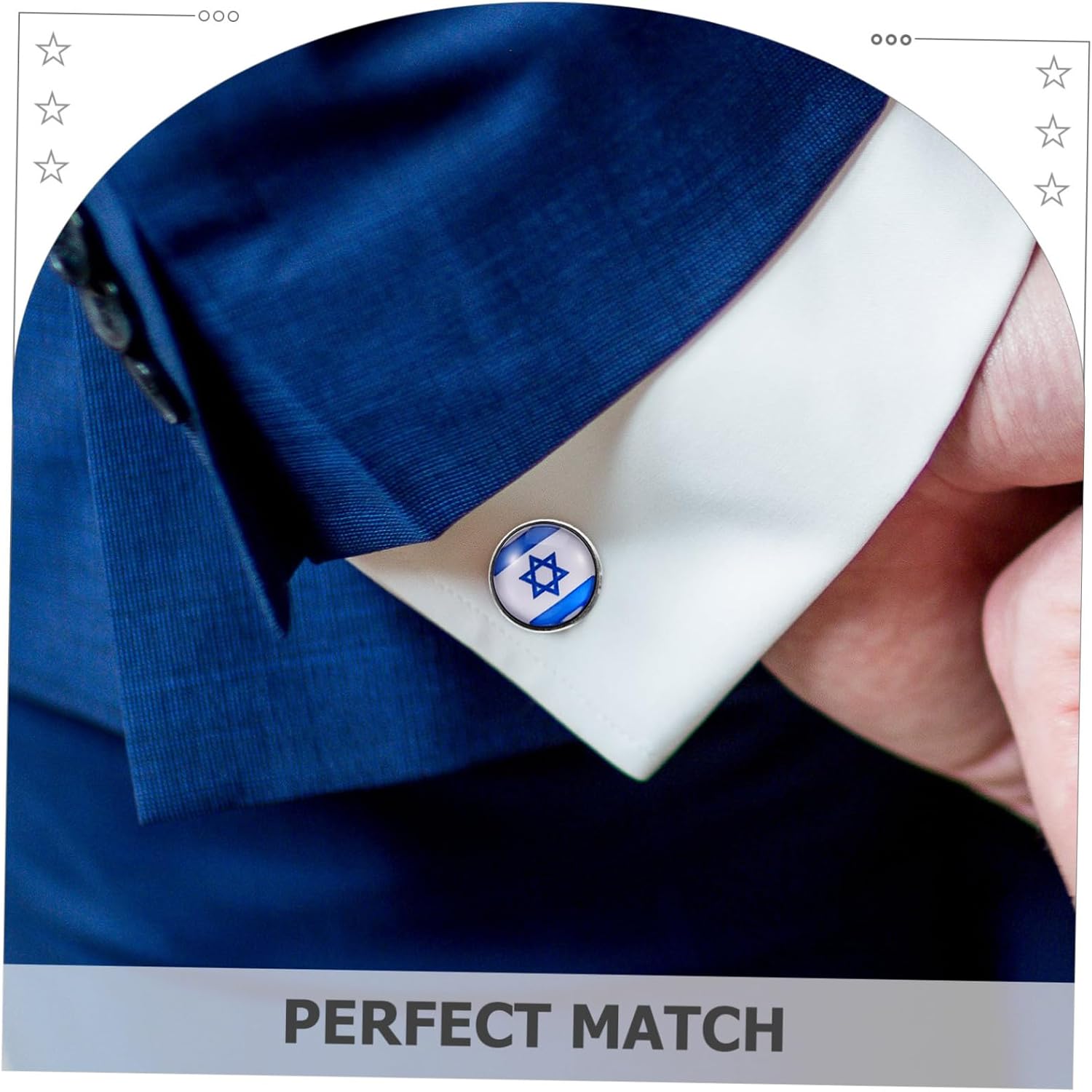PACKOVE 1par Israel Flag Cufflinks För Kostym Unik Design Hantverk Stilig Accessoar För Formella Tillfällen Och Vardagskläder