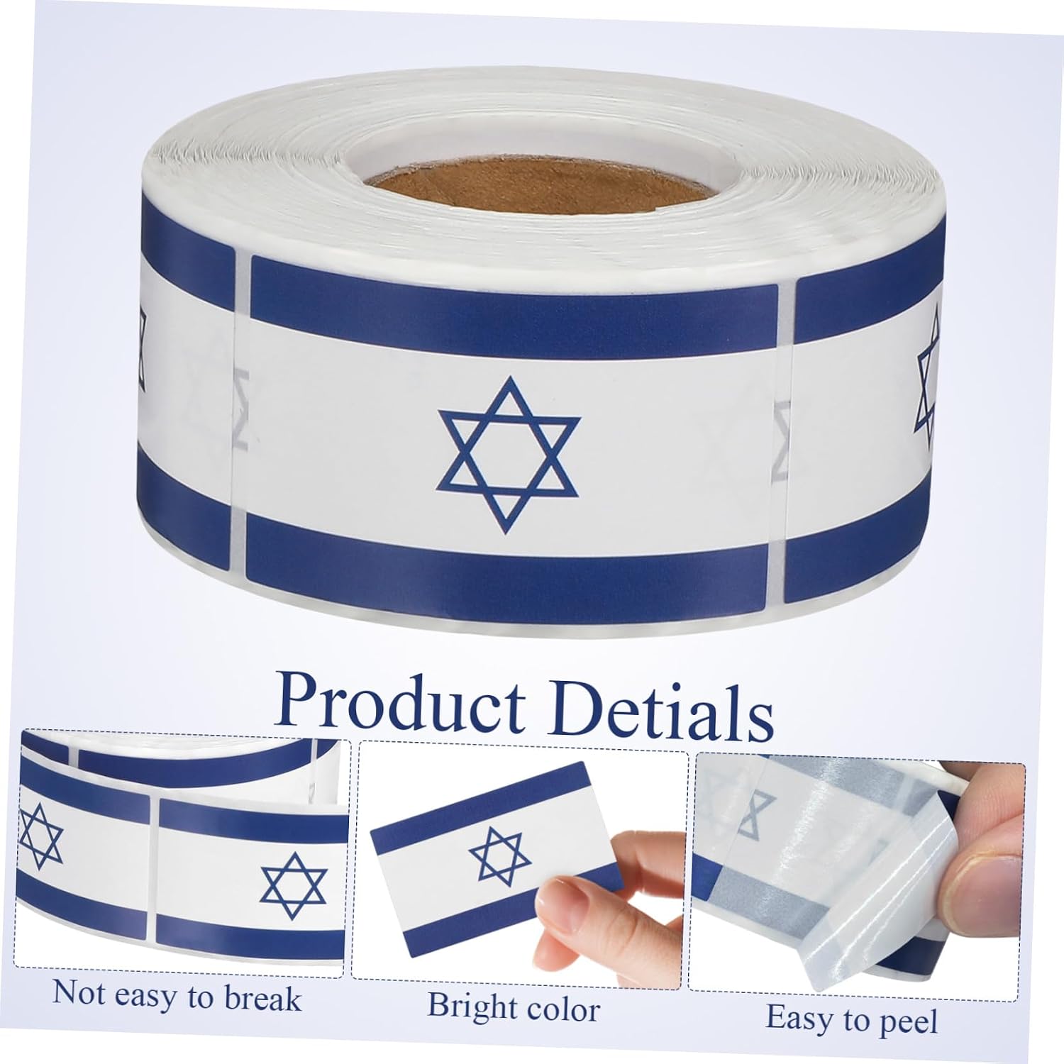 Israel Flag Klistermärken Rulle Aestetiska DIY Planner Dekaler för Bilar Ryggsäckar Laptop Vattenflaskor Patriotic Scrapbook Decals utan Rest