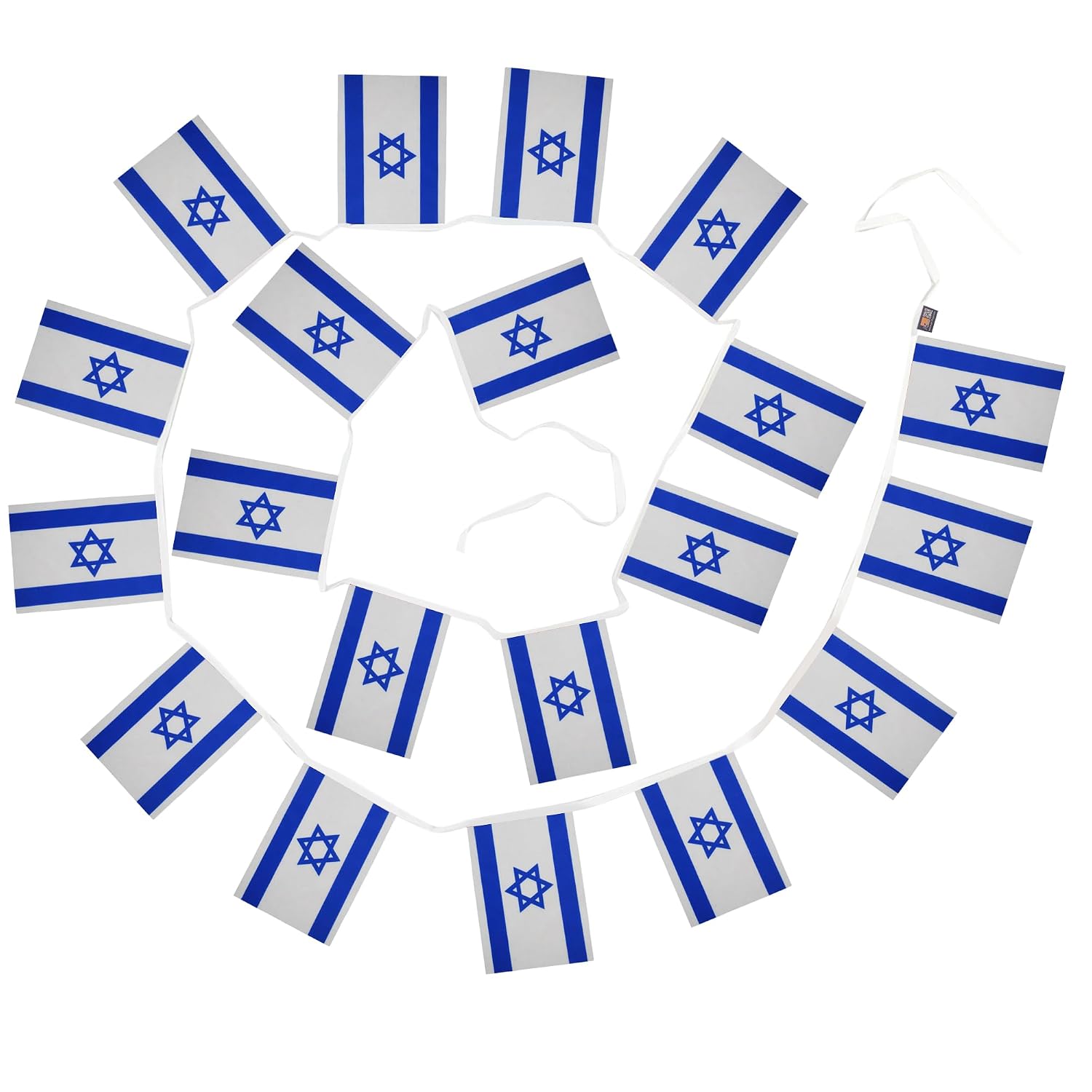 AZ FLAG girlang 6 meter 20 Israel flaggor 21 x 15 cm - israelisk flagga 15 x 21 cm