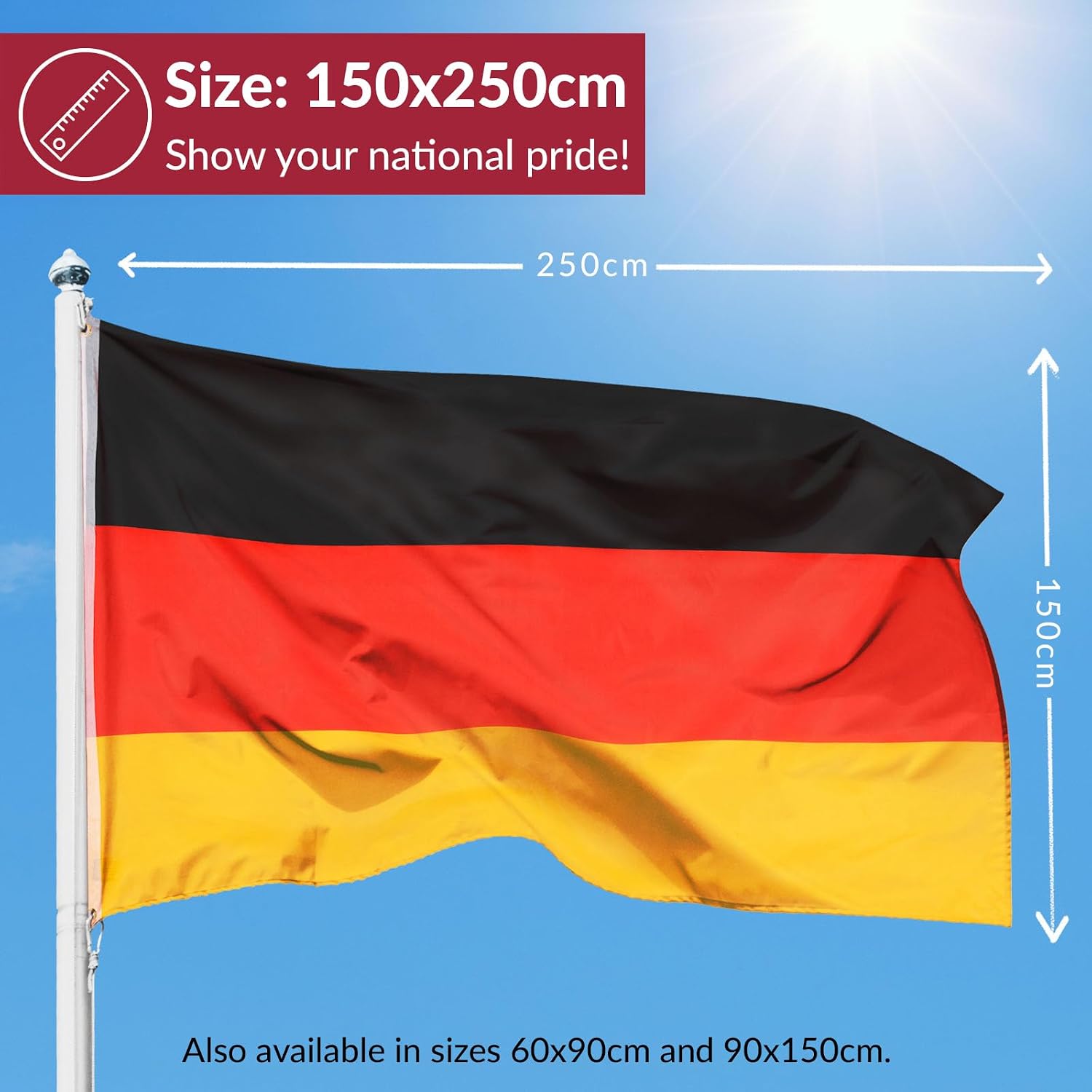 aricona flaggor - Israels flagga med 2 metallöglor, väderbeständiga - israelisk flagga 90 x 150 cm