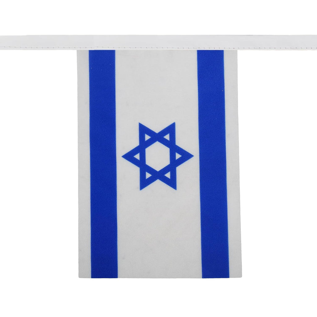 AZ FLAG girlang 6 meter 20 Israel flaggor 21 x 15 cm - israelisk flagga 15 x 21 cm
