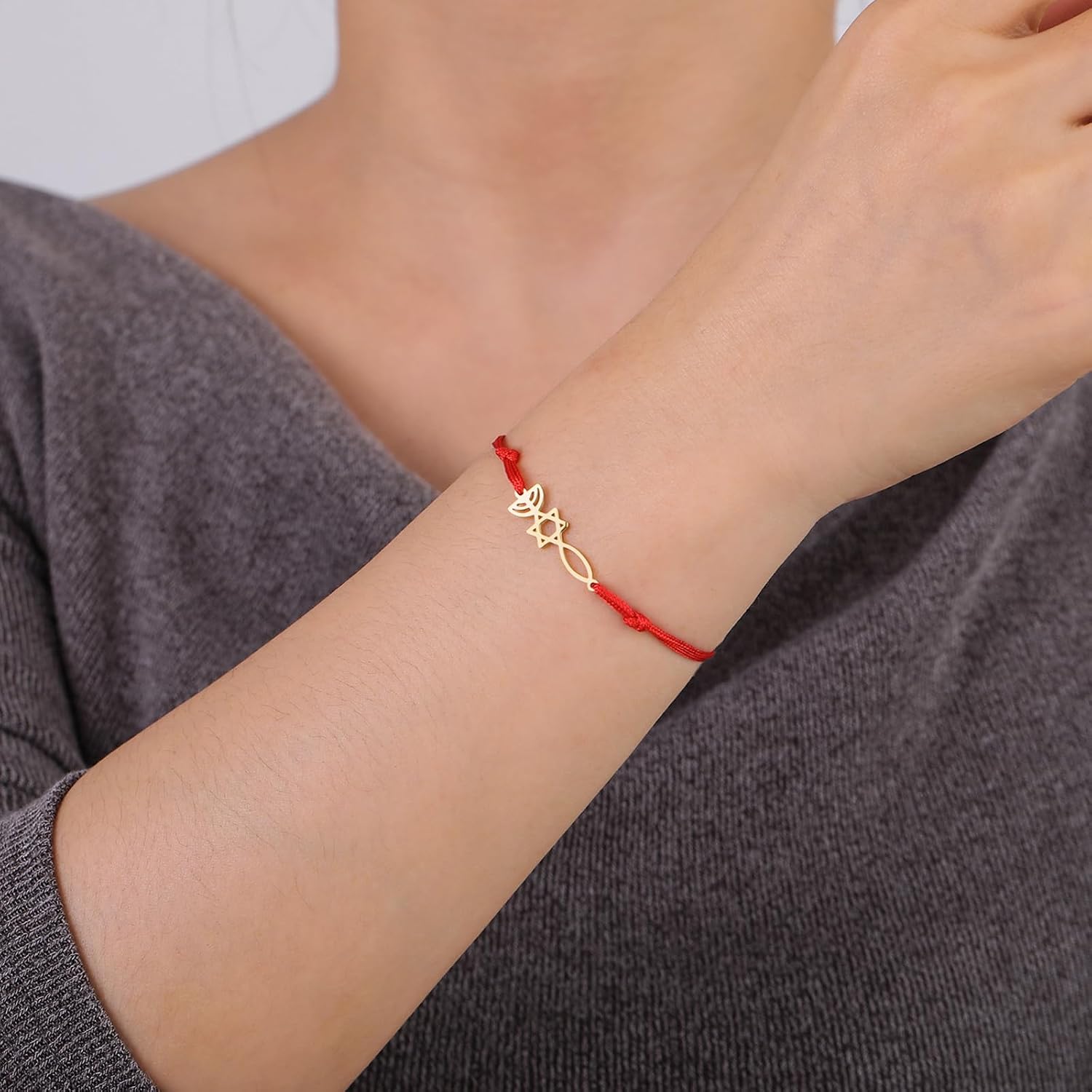 UNIFT Judisk Davidsstjärna ljusstake armband för kvinnor rostfritt stål retro israel ljusstake davidsstjärna armband Hanukkah smycken