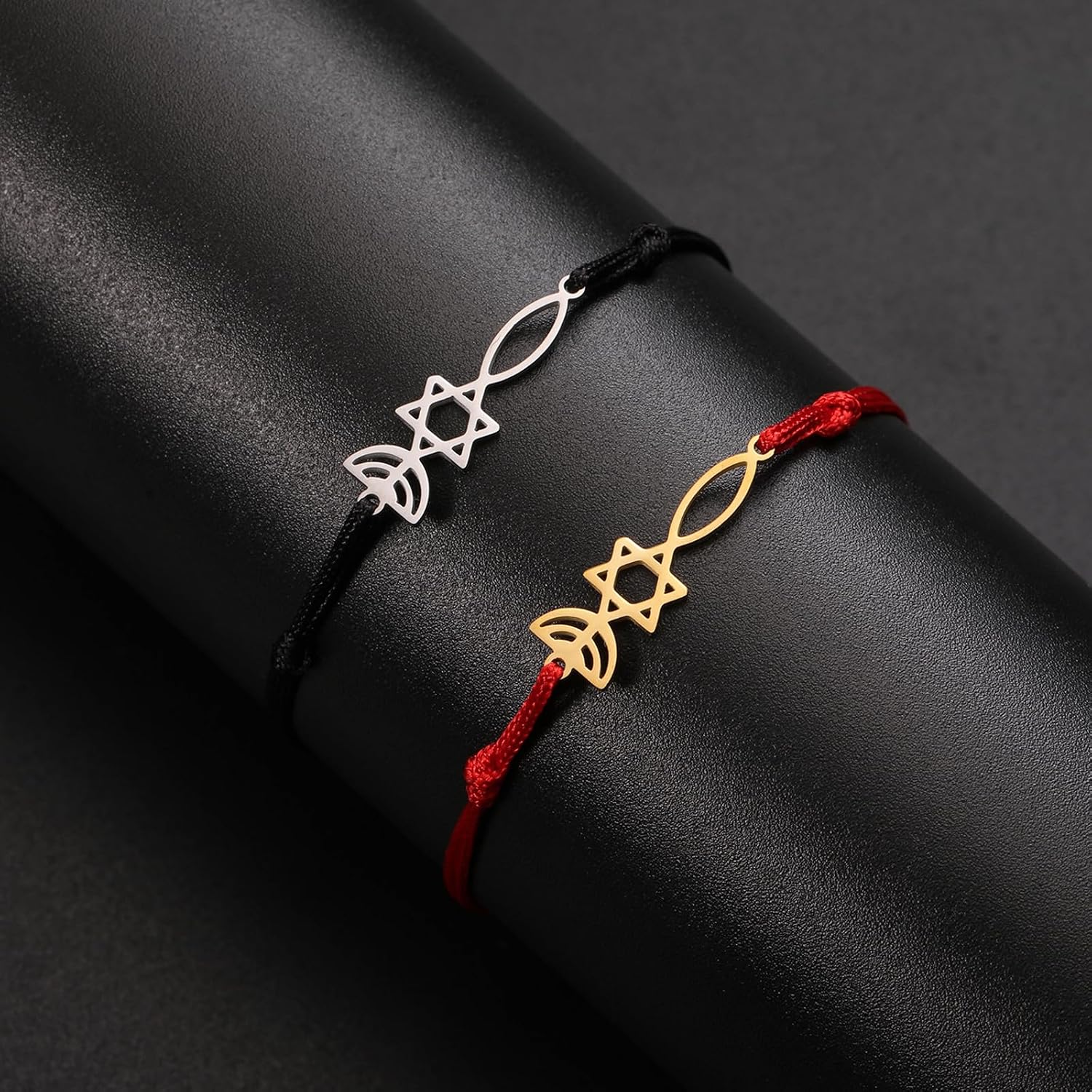 UNIFT Judisk Davidsstjärna ljusstake armband för kvinnor rostfritt stål retro israel ljusstake davidsstjärna armband Hanukkah smycken