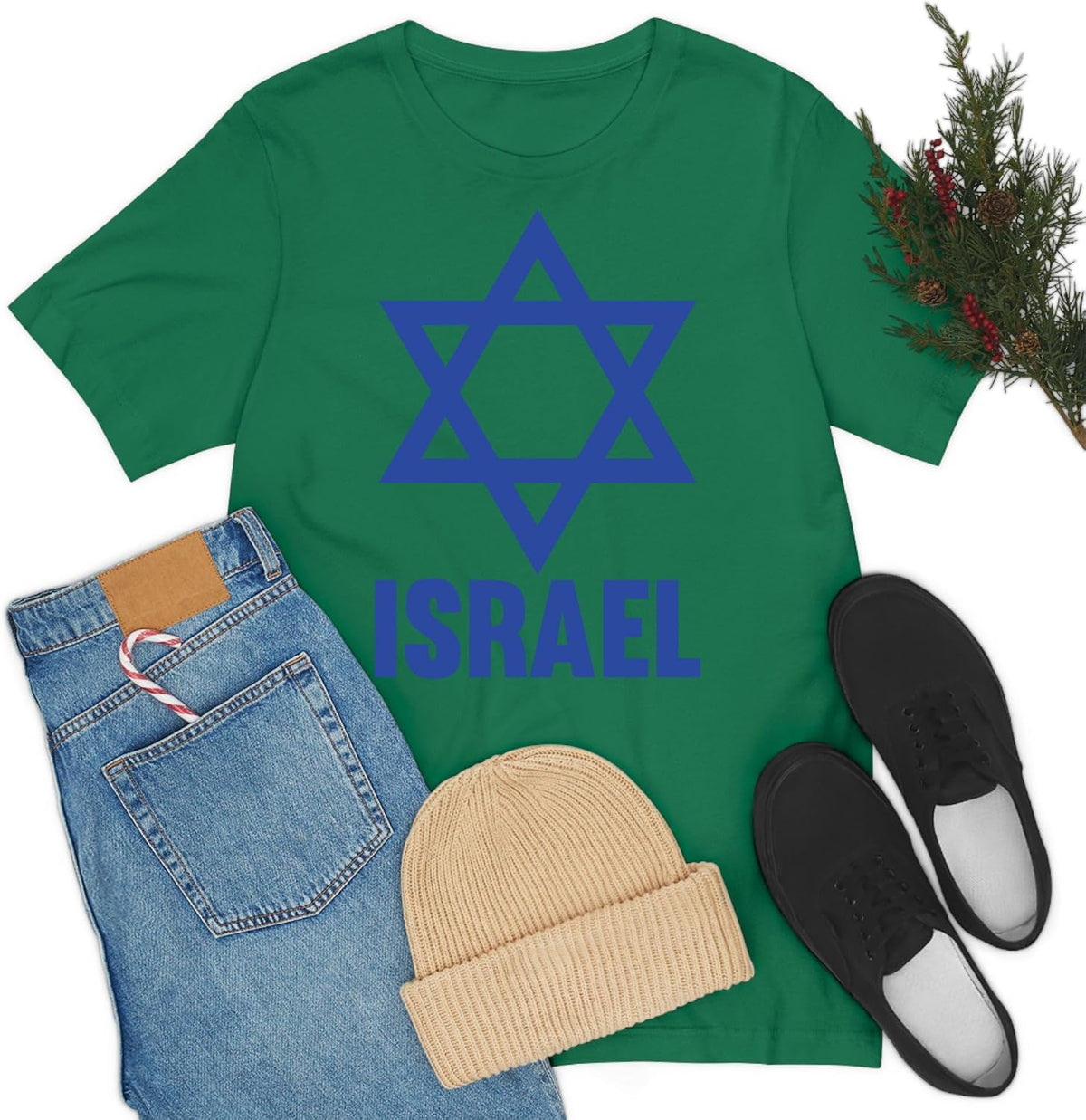 Israels flagga Davidsstjärna israelisk judisk t-shirt för män kvinnor