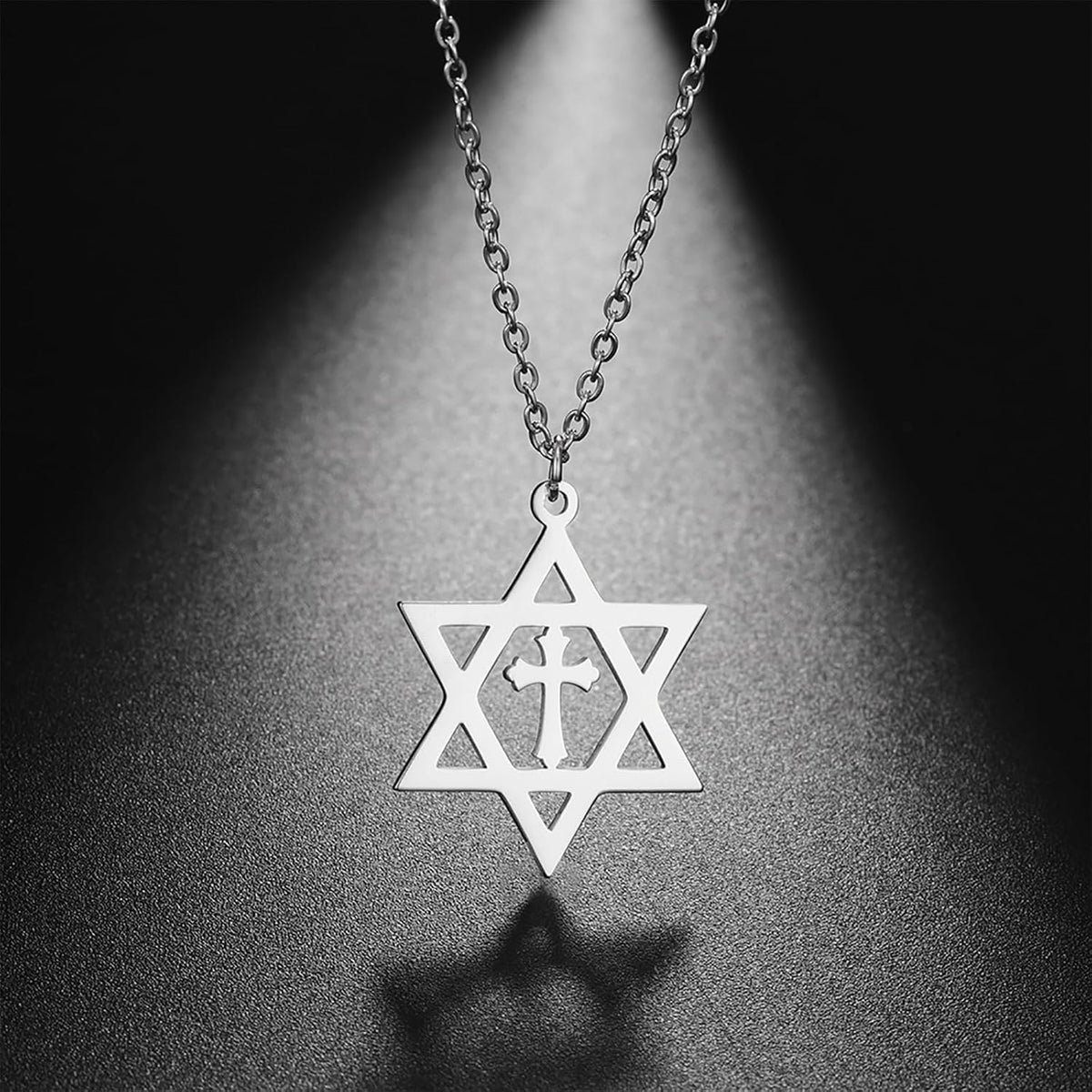 VASSAGO Halsband med davidsstjärnan, talisman, rostfritt stål, hänge, judisk sexkant, israelitiskt smycke för män