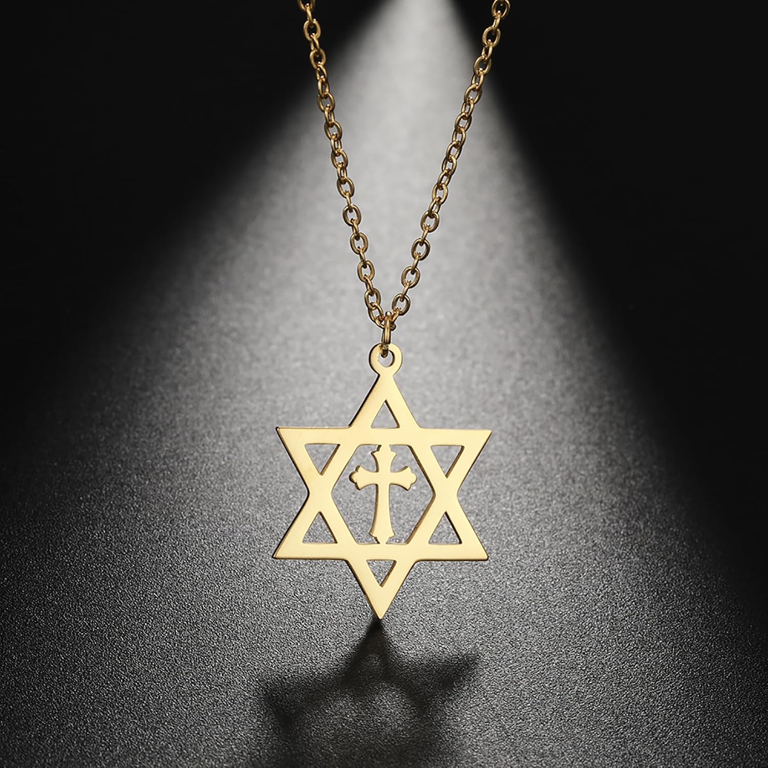 Davidsstjärna halsband för kvinnor hexagram hänge halsband amulett symbo judisk Israel religiös david smycken gåva kvinnor