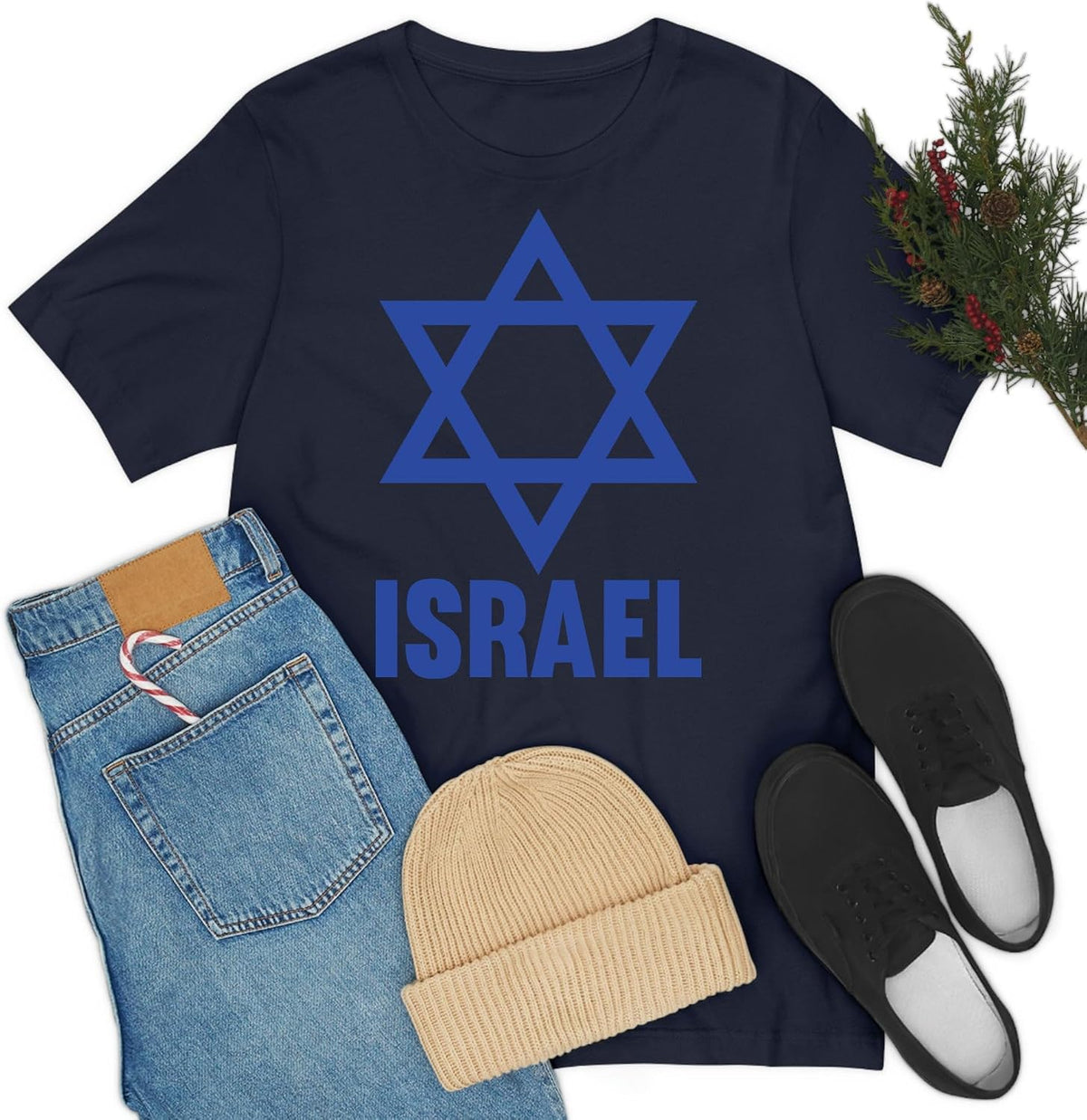 Israels flagga Davidsstjärna israelisk judisk t-shirt för män kvinnor