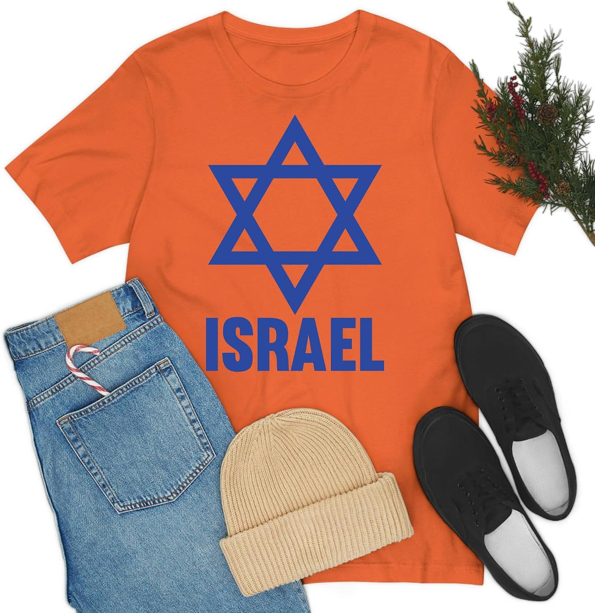 Israels flagga Davidsstjärna israelisk judisk t-shirt för män kvinnor