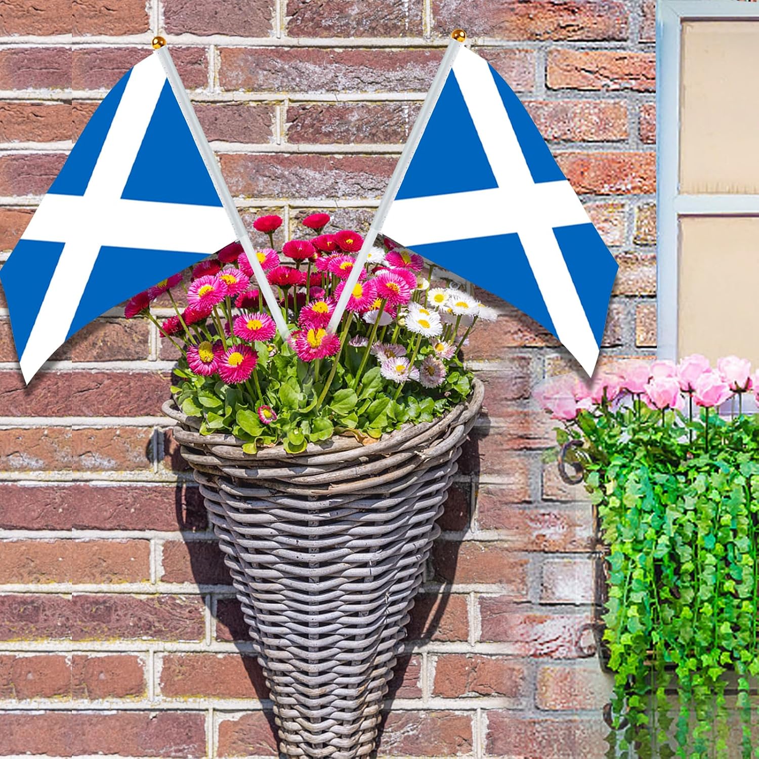 AhfuLife 15 stycken små Israel-flaggor för israelisk dekoration, mini Israel, handhållen flagga med 30 cm vit stolpe för Jom HaAtzma'ut Synagoge, solidaritetsfest, hem, trädgård, bar, dekoration