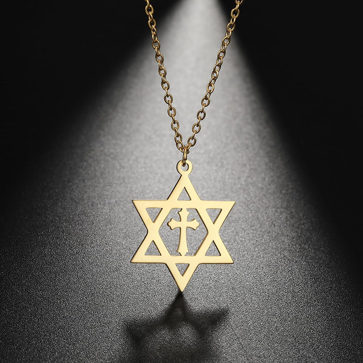 VASSAGO Halsband med davidsstjärnan, talisman, rostfritt stål, hänge, judisk sexkant, israelitiskt smycke för män