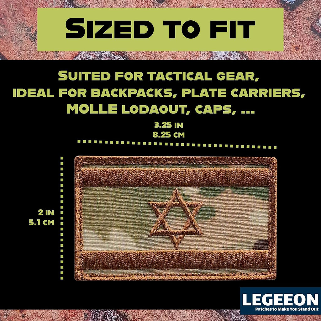 Israel flagga IDF Multicam Moral Star David Army Broderi Krokmärke