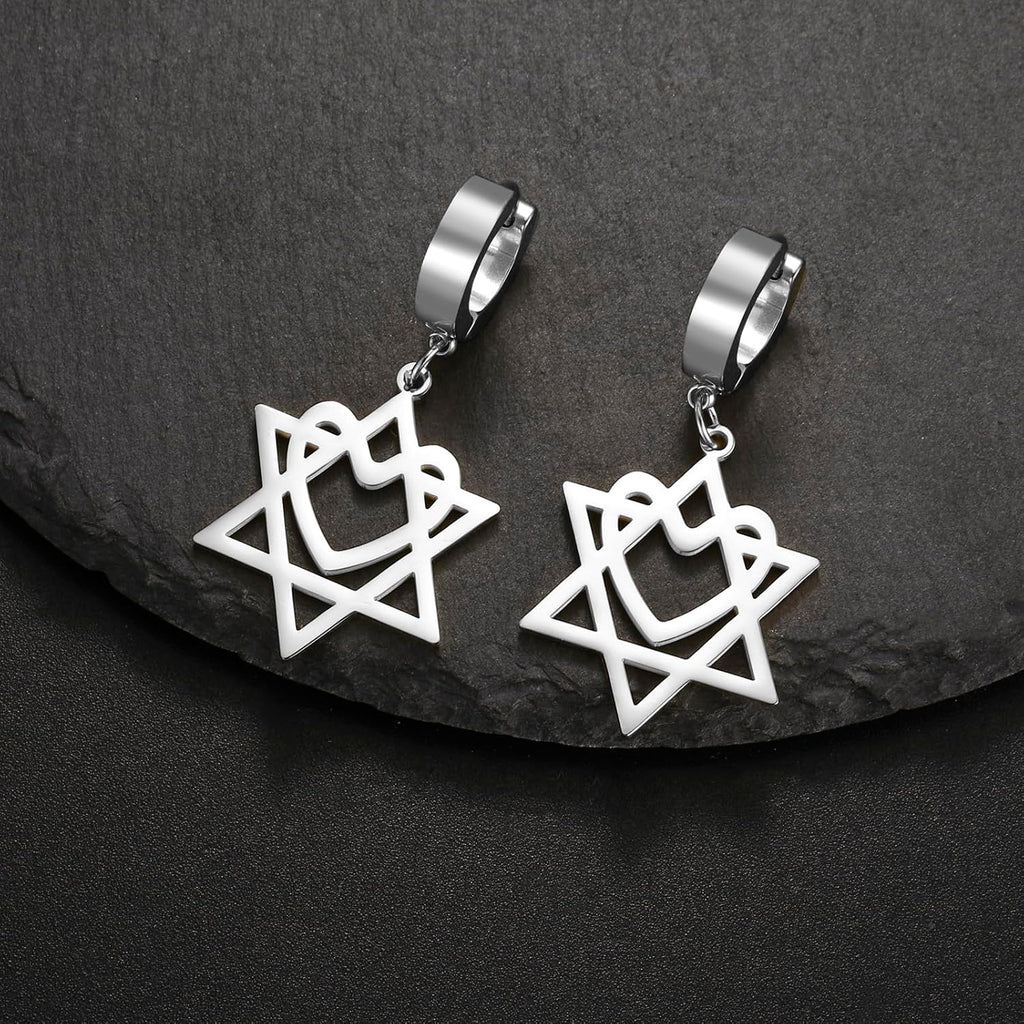 VASSAGO Davidsstjärna örhängen för kvinnor judisk stjärna med kors hängande droppörhängen rostfritt stål sexspetsiga stjärnörhängen Israel religiös judisk Hanukkah smyckesgåva