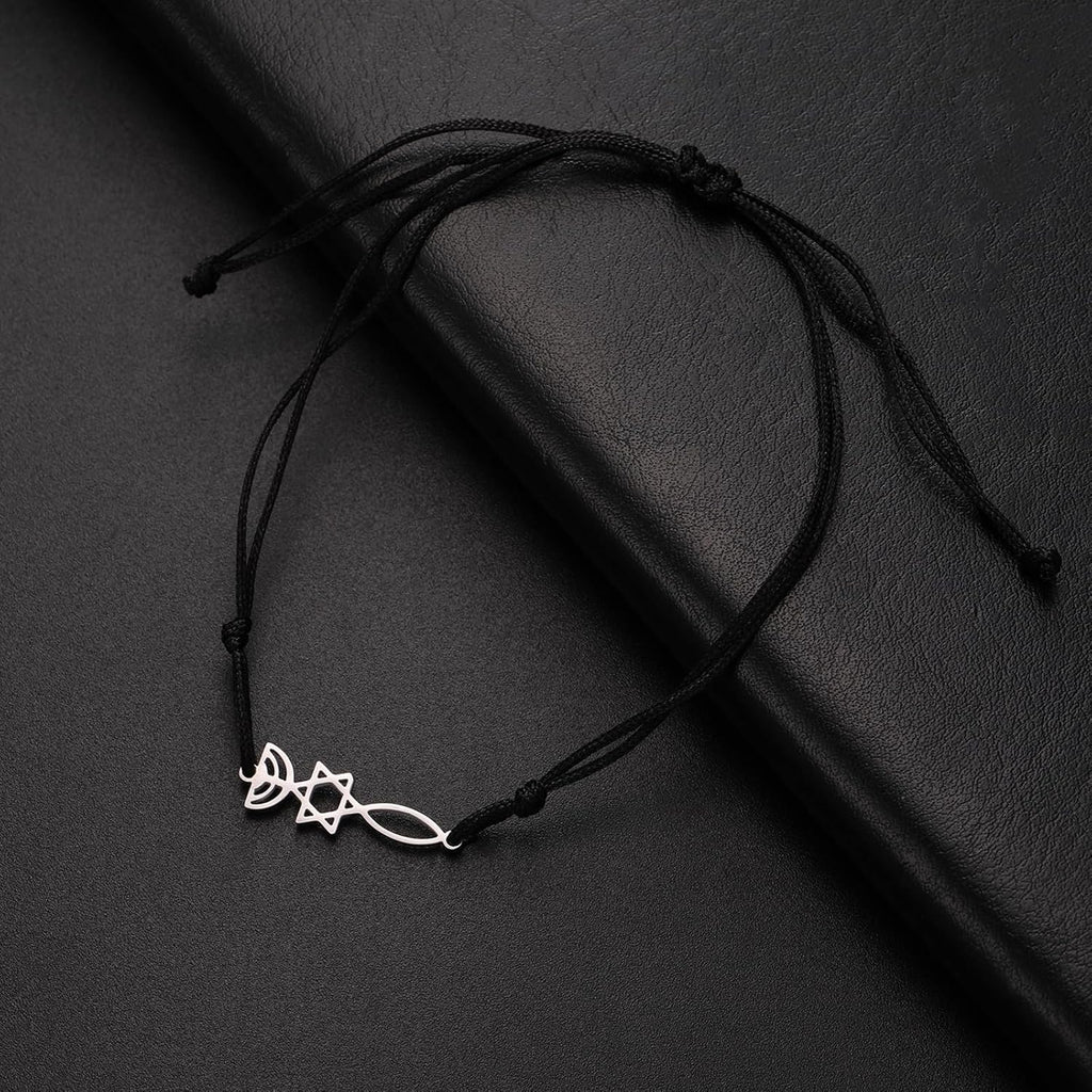 UNIFT Judisk Davidsstjärna ljusstake armband för kvinnor rostfritt stål retro israel ljusstake davidsstjärna armband Hanukkah smycken
