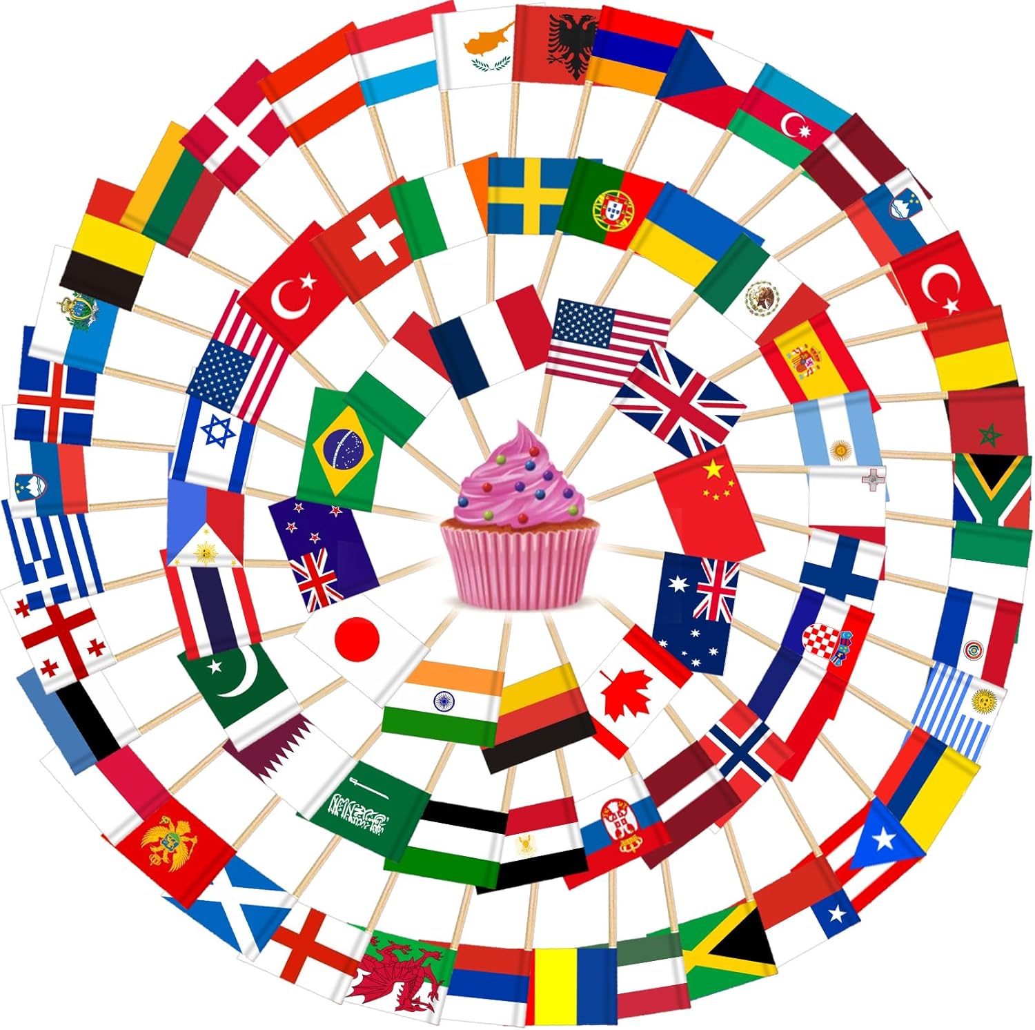 AhfuLife 100/200 st Israels tandpetarflaggor tårtdekorationer, Israels cocktailpinne flagga för smörgås mat cupcake toppers servis, världscupa, festtillbehör, pub, kungligt evenemang dekor (100 st)
